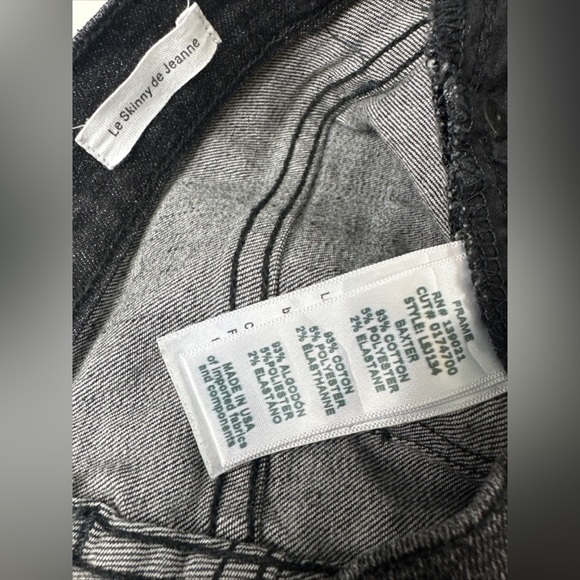 Frame Womens Sz 25 Le Skinny De Jeanne Stretch Black Dark Wash Denim Jeans - Picture 12 of 12
